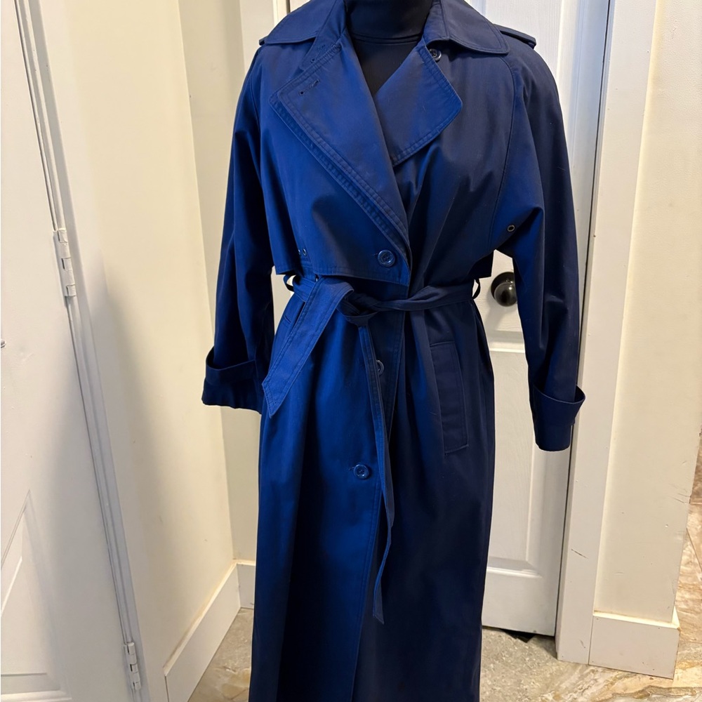 Vintage Navy Blue Trench Coat